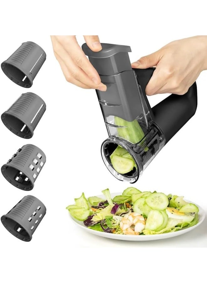 Electric Vegetable Slicer Cordless Rechargeable | Handheld Salad Shooter 2500mAh | 4 Interchangeable Blades Rotary Grater | USB Type-C Food Chopper & Cheese Grater 40W Motor - Image 1