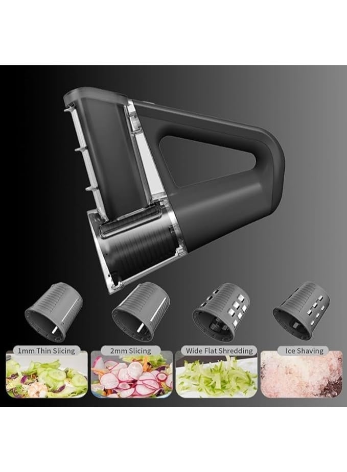 Electric Vegetable Slicer Cordless Rechargeable | Handheld Salad Shooter 2500mAh | 4 Interchangeable Blades Rotary Grater | USB Type-C Food Chopper & Cheese Grater 40W Motor - Image 3