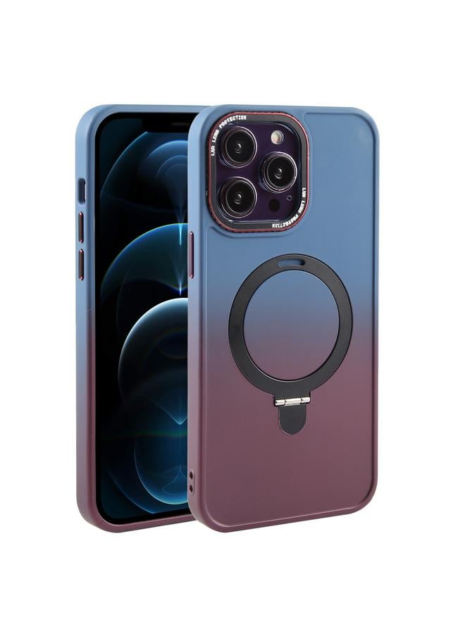 S-TOP Case For iPhone 12 Pro Max Gradient MagSafe Holder Liquid TPU Hybrid PC Phone Case - Image 1