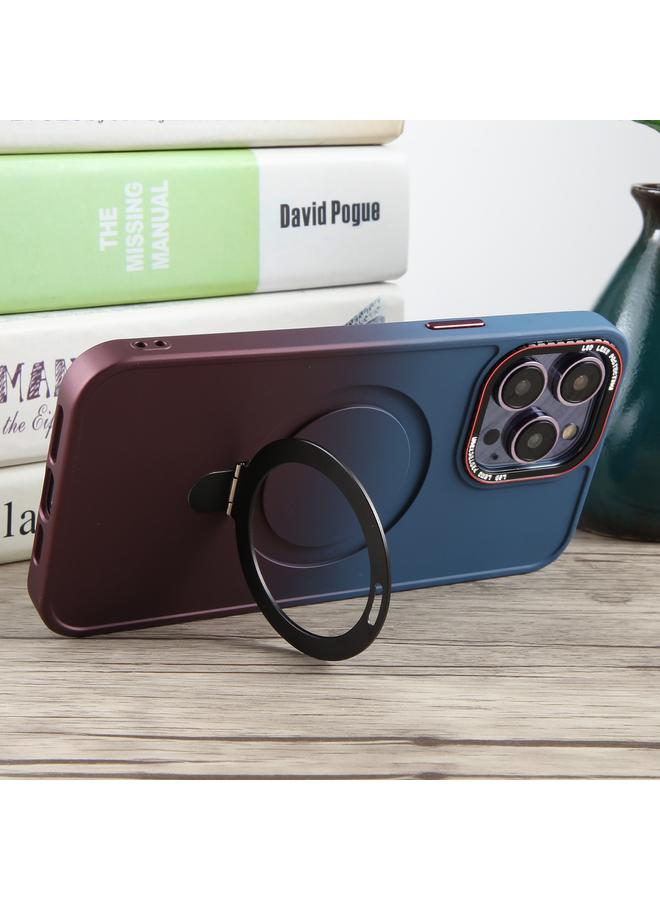 S-TOP Case For iPhone 12 Pro Max Gradient MagSafe Holder Liquid TPU Hybrid PC Phone Case - Image 4