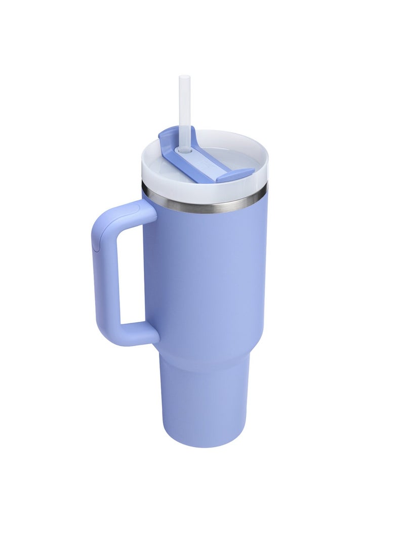 ستانلي كوب ستانلي مع مقبض وقشة - كوب سفر معزول من الفولاذ المقاوم للصدأ مع غطاء ثلاثي الاتجاهات، وعزل مفرغ مزدوج الجدار، وقشة قابلة لإعادة الاستخدام، وقاعدة مناسبة لحامل الأكواب للترطيب أثناء التنقل. - Image 2