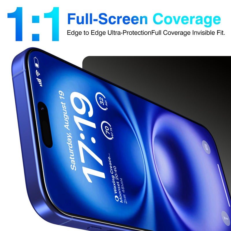 EZ-GLAZ- 4 Pack for iPhone 16 Screen Protector [6.1"] With 2 Pack Camera Lens Protector, 9H+ Hardness 12FT Military Grade Shatterproof Scratch Resistant Durable Tempered Glass Film with Flawless Fit Kit, HD Clear - Image 3