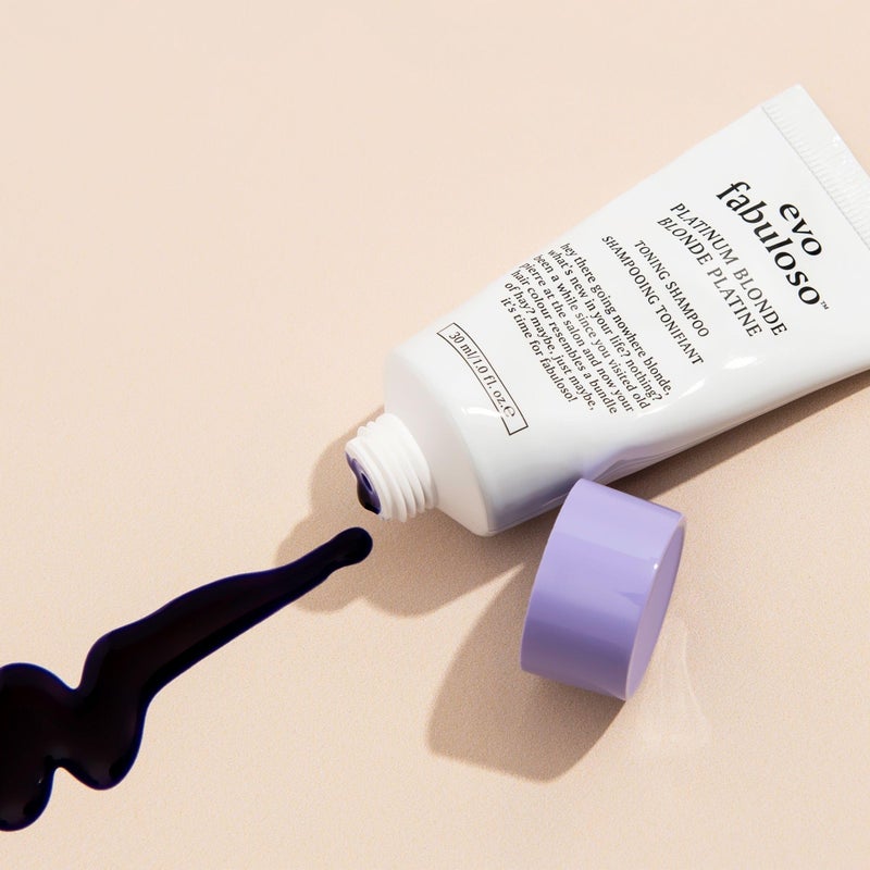 EVO Fabuloso - Platinum Blonde Toning Shampoo - Refreshes and revives colored hair - Purple Shampoo to Extended Life of Color - Treated Blonde Hair Travel Size, 30ml / 1.01fl.oz - Image 5