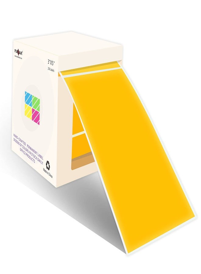 PARLAIM 3 X 5 Inch Rectangle Adhesive Color Coding Stickers,Square Inventory Stickers -250 Per Dispenser Box(Fluorescent Orange) - Image 1