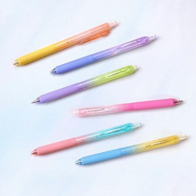 WRITECH Gel Pens Fine Point: 0.7Mm Black Ink Retractable 6Ct Smooth Writing With Aesthetic Gradient Color Barrel For Journaling Note Taking Silent Click No Smear Nebula Pen Set - Image 2