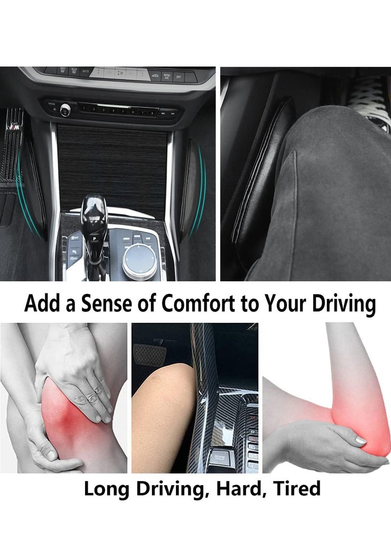 Peachjoy 4 Pack Car Center Console Knee Leg Elbow Cushion Pad, Universal Soft Leather Auto Armrest Foot Knee Leggings Cover Thigh Support Comfort Elastic Pillows(Black)  - Image 3