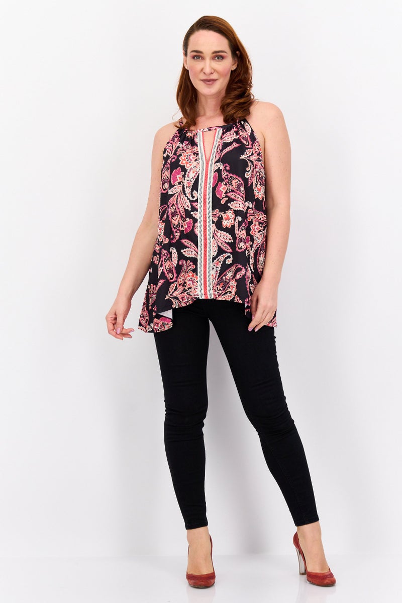 Studio by JPR Women Round Neck Sleeveless Floral Pattern Tank Top, Multicolor - Image 4