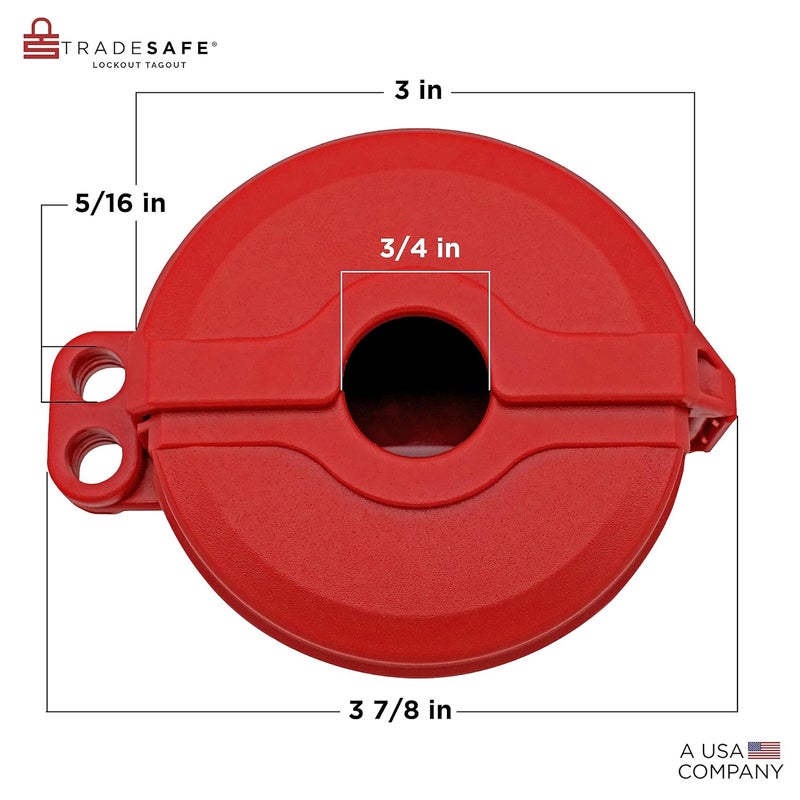 TRADESAFE Gate Valve Lockout - Red Lockout Tagout Valve for 1 inch to 2-1/2 inch Diameter Valve Handles, Impact Resistant Water Faucet Lock, Gas and Propane Tank Lock - Image 2
