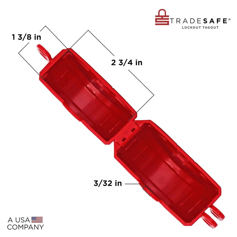 TRADESAFE Gate Valve Lockout - Red Lockout Tagout Valve for 1 inch to 2-1/2 inch Diameter Valve Handles, Impact Resistant Water Faucet Lock, Gas and Propane Tank Lock - Image 3