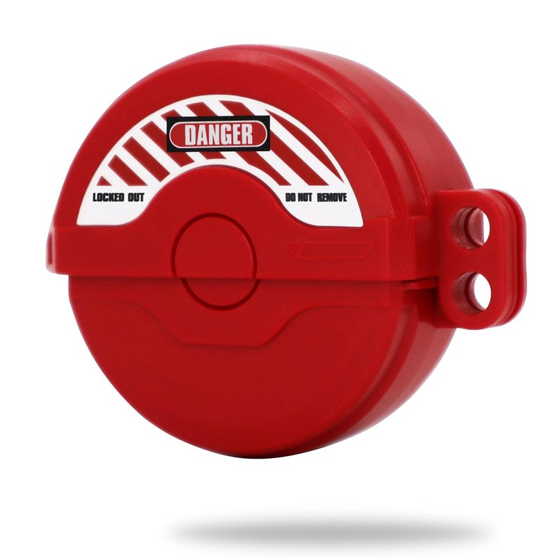 TRADESAFE Gate Valve Lockout - Red Lockout Tagout Valve for 1 inch to 2-1/2 inch Diameter Valve Handles, Impact Resistant Water Faucet Lock, Gas and Propane Tank Lock - Image 1