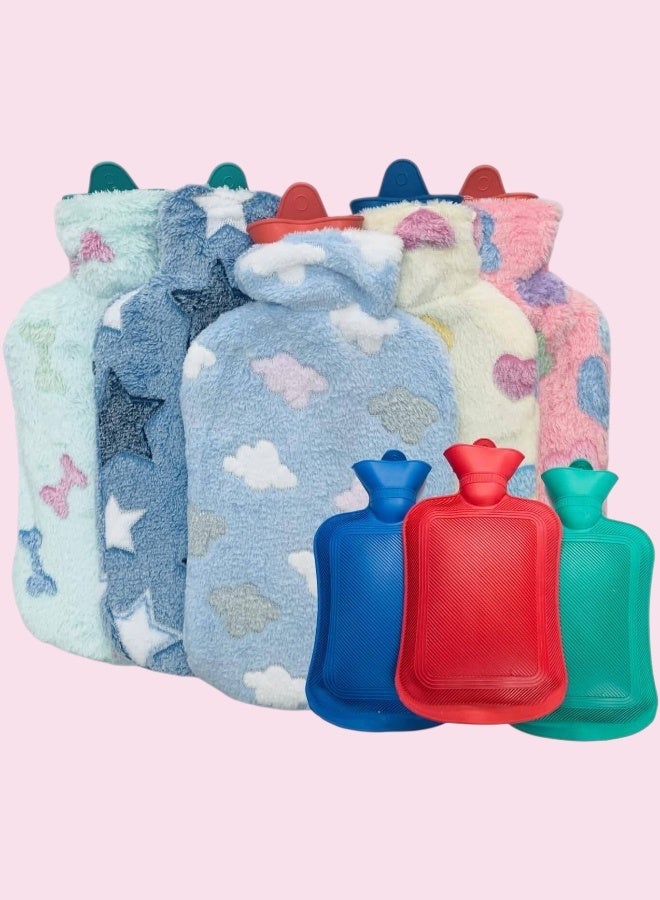 لايف إن بيور زجاجة ماء ساخن مع غطاء قطيفة سميك للتشنجات وتخفيف الألم - Image 1