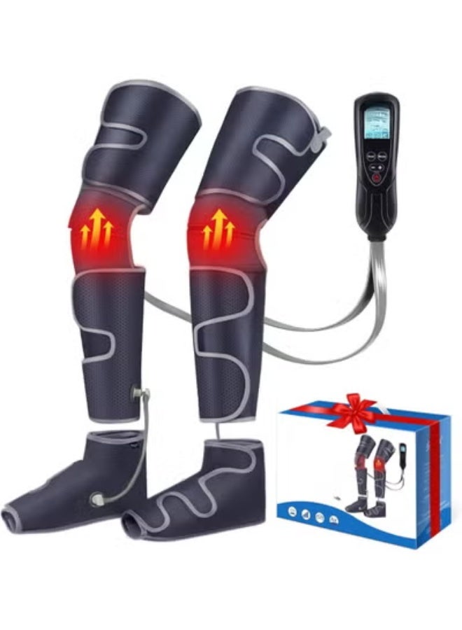 Professional Leg Massager with Air Compression & Heat - 4-in-1 Foot Calf Thigh Knee Massager for Circulation & Pain Relief - Customizable with 4 Modes & 4 Intensities - Image 1