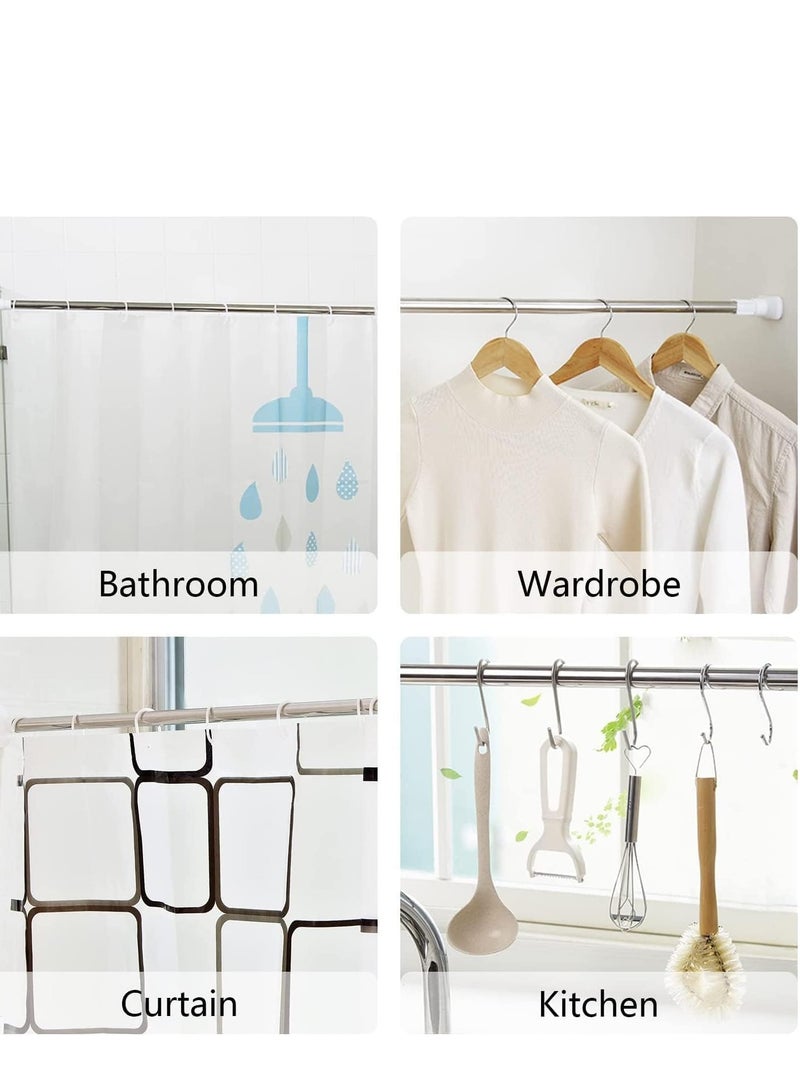 KASTWAVE Extendable Clothes Rail, 38-56cm Stainless Steel Extendable Clothes Rail Pole - Hanging Rails for Clothes, Wardrobe, Shower, Kitchen, Windows Adjustable Shower Curtain Pole, 22mm Diameter  - Image 4