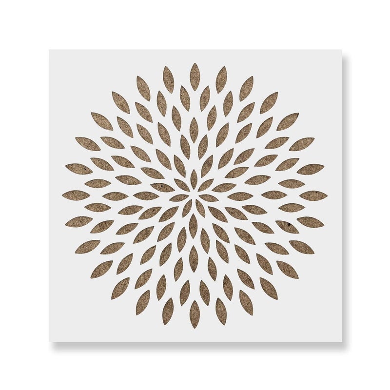 Dahlia Mandala Stencil Template for Walls and Crafts Reusable Stencils for Painting in Small Large Sizes
