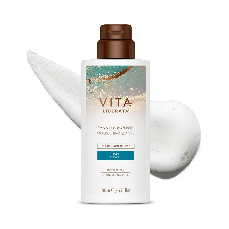 Vita Liberata Clear Self Tanner Mousse  Dark Lightweight  Fast Drying Formula Untinted For Minimal Transfer Lasting Tan Formulated with Organic Aloe Vera  Hyaluronic Acid 676 fl oz