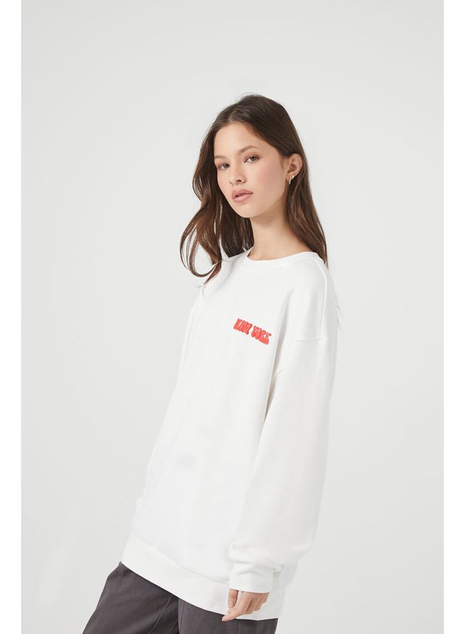 FOREVER 21 Fleece New York Graphic Pullover  - Image 4