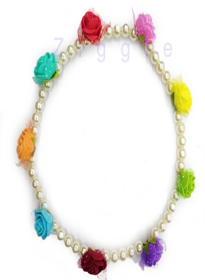 Ziggle Roses Tiara Hairband with Full Pearls and Flower Princess Tiara (1 pc) - Image 2