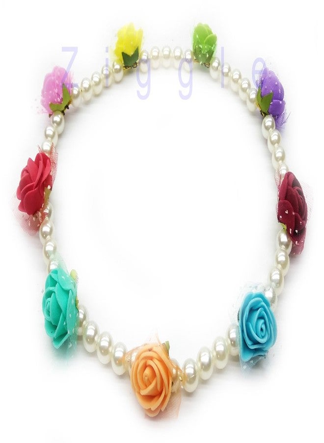 Ziggle Roses Tiara Hairband with Full Pearls and Flower Princess Tiara (1 pc) - Image 1