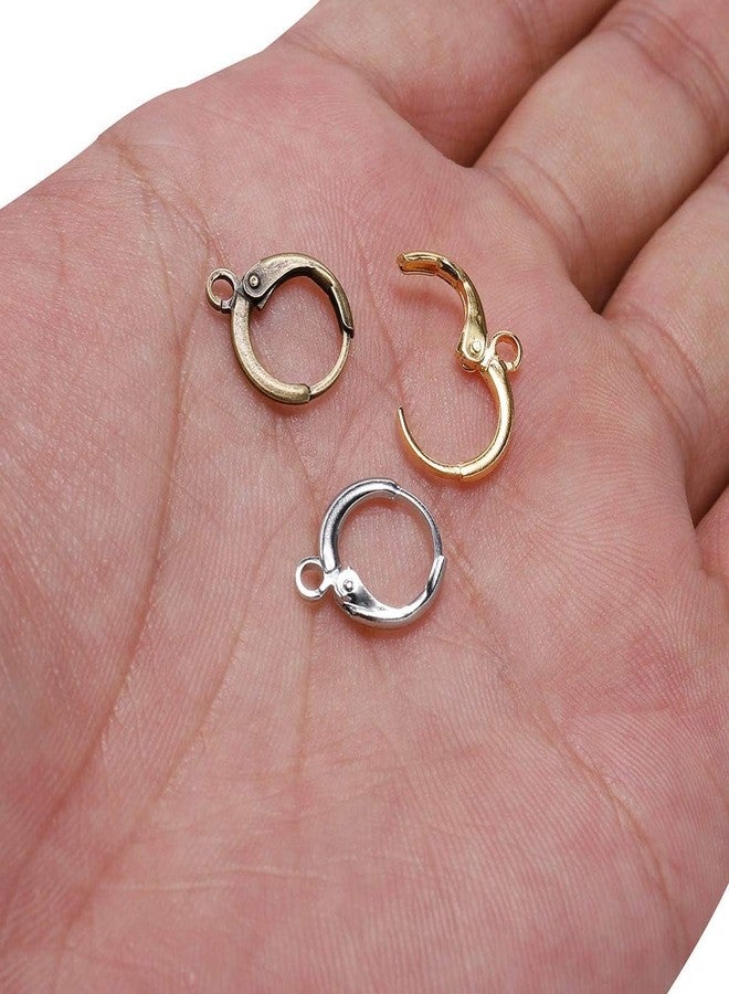 SATRA TRADERS | Size : 12mm 100pcs Round Bali Hoops Open Loop Lever Back Earring Hooks | Gold - Image 4