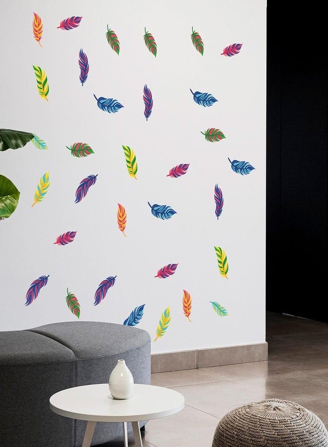 CVANU 4 Sheet Beautiful Feather (48pcs) Self-Adhesive PVC Vinyl Wall Sticker for Wall Decoration (11.7inchX8.3inch)_F506 - Image 2