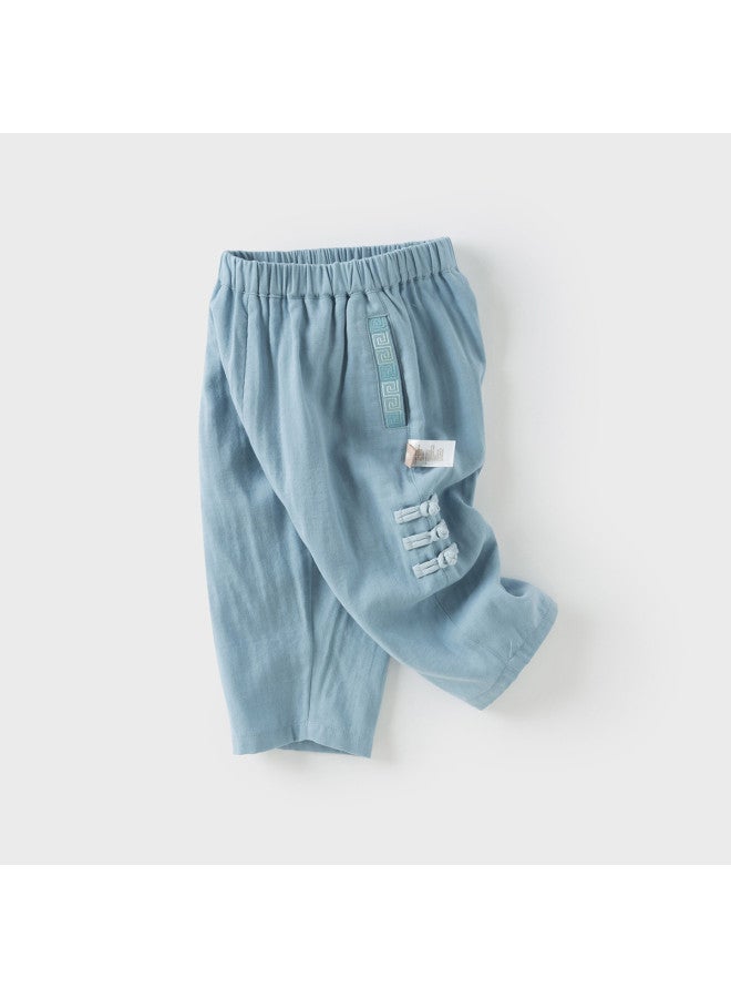 Chinese Style Cropped Pants 2025 Summer New Arrival Kids' Moisture-wicking Quick-dry Anti-bacterial Thin Trousers (girls & Boys) - Image 4