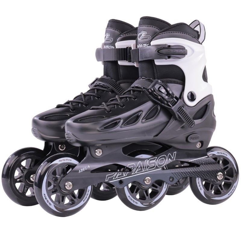 PAPAISON Adult Adjustable Inline Skates for Men Women with 3 100mm Wheels, Outdoor Blades Female Male Fitness Speed Racing Skates, Roller Skates for Teens Boys Girls - Image 1