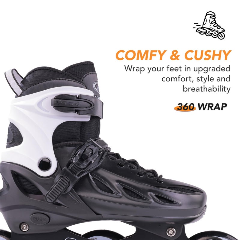PAPAISON Adult Adjustable Inline Skates for Men Women with 3 100mm Wheels, Outdoor Blades Female Male Fitness Speed Racing Skates, Roller Skates for Teens Boys Girls - Image 3