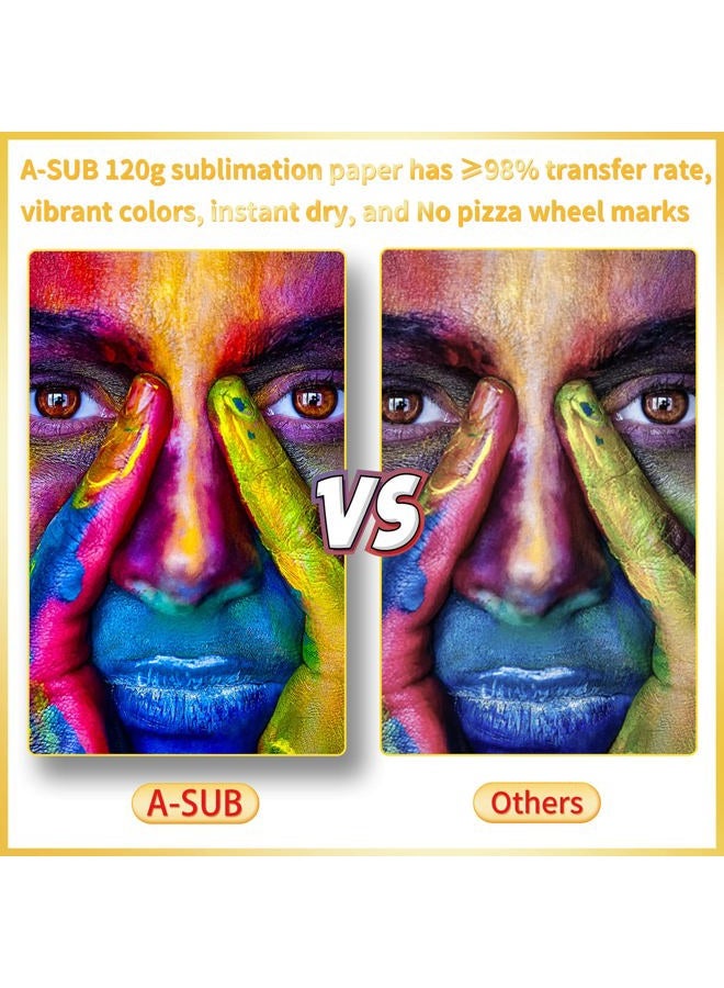 A-SUB Sublimation Paper 120G 8.5x14 Inch 110 Sheets for Sublimation Blanks Compatible with Sublimation Ink and Sublimation Printers - Image 3