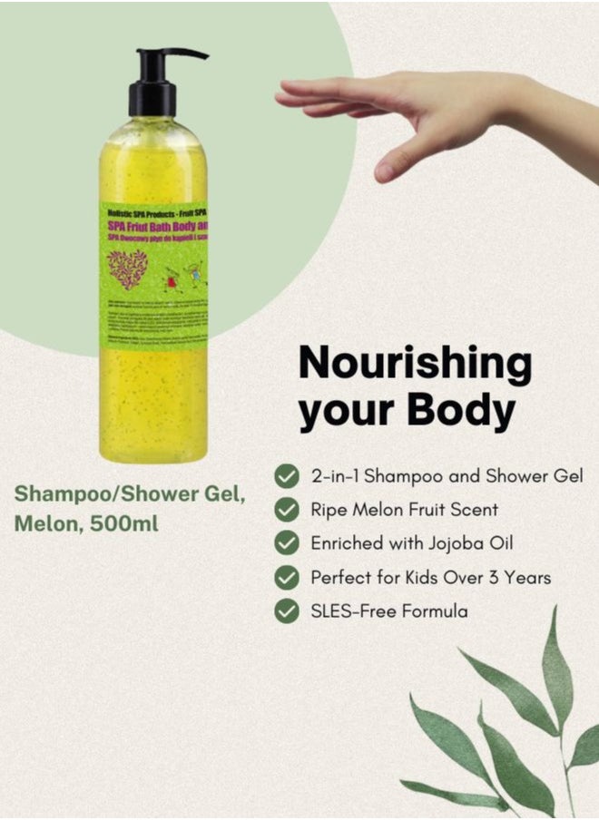 Soap&Friends 2-in-1 Kids Shampoo and Shower Gel | 500 ml Ripe Melon Fruit Scent with Nourishing Jojoba Oil for Gentle Cleansing and Moisturizing | Soap&Friends  - Image 4