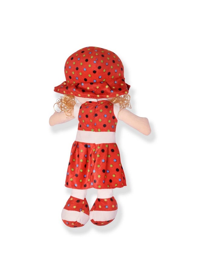Besties Besties Big Size Beautiful Looking Super Soft 60cm Stuffed Girl Curly Doll-Polyfill Washable Cuddly Soft Plush Toy-Helps to Learn Role Play-100% Safe for Kids (60cm, Red)  - Image 4