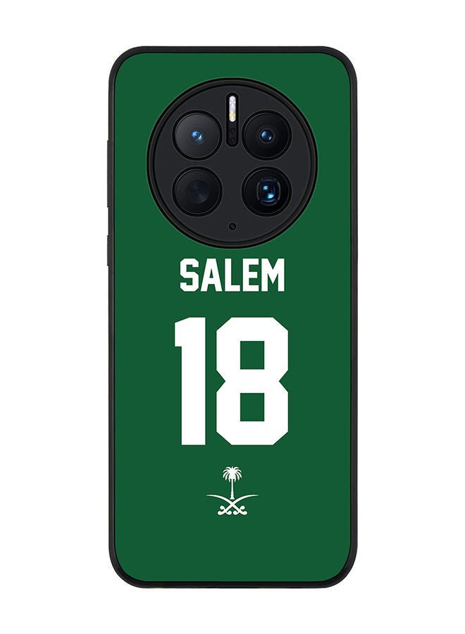Stylizedd Rugged Black edge case for Huawei Mate 50 Pro Slim fit Soft Case Flexible Rubber Edges Anti Drop TPU Gel Thin Cover - Football Team - Saudi Arabia Player Name - Salem - Image 1