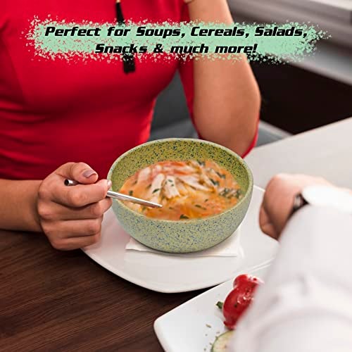 Red Butler Eco-Friendly Bamboo Fiber Bowls | Set of 6 Bowls | Reusable and Stain Resistant | Sturdy Weight, Perfect Size for Indian Curries | Microwave & Dishwasher Safe | Stonewash Design - Image 2