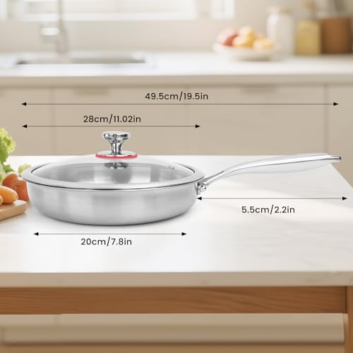NKDFRI Titanium Hammered Pan Pro with Lid 1102 Inch Titanium Non Stick Frying Pan ScratchResistant Even Heating Cookware for All Stovetops 11inWith Lid - Image 3