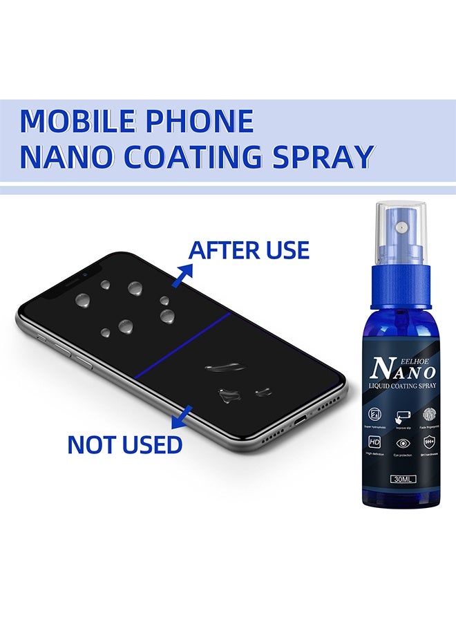 إيلهو رذاذ الطلاء السائل النانوي رذاذ طلاء زجاج سائل ممتاز لشاشات الهواتف المحمولة - حماية متقدمة ضد الماء والدهون 30 مل - Image 2