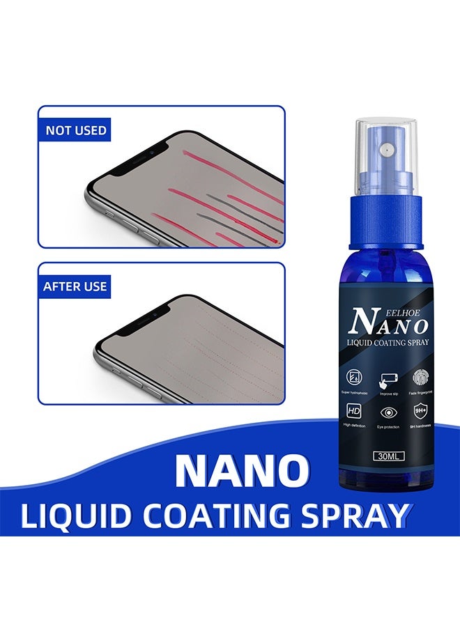 إيلهو رذاذ الطلاء السائل النانوي رذاذ طلاء زجاج سائل ممتاز لشاشات الهواتف المحمولة - حماية متقدمة ضد الماء والدهون 30 مل - Image 3