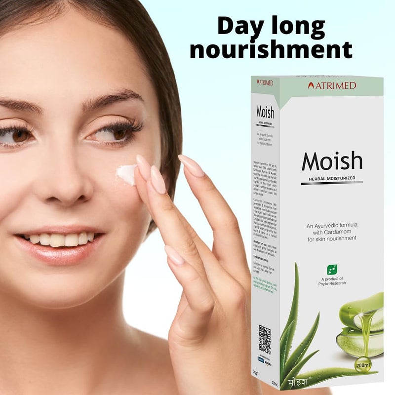 Atrimed Moish Herbal Moisturizer for Skin Nourishment Ayurvedic skin moisturizer cream Suitable For All Skin Types 600ml Pack of 3 - Image 2