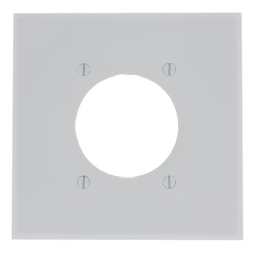 Leviton 2Gang Flush Mount OutletReceptacle Wallplate Standard Size Thermoset 80526W White