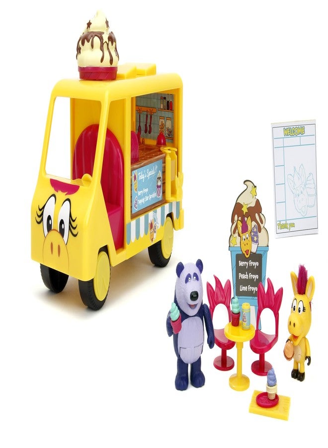 جادا مجموعة لعب شاحنة الزبادي المجمد من جادا تويز - تتضمن شخصيتين: حمار هودي وباندا أرجواني - لعبة ما قبل المدرسة - للأعمار من 3 سنوات فما فوق - Image 1