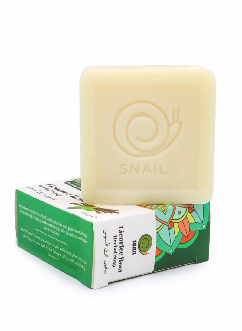 سنايل صابونة عشبية من جذر عرق السوس مع البانثينول وبروفيتامين ب5 لترطيب وتنقية البشرة 125 جرام - Image 2