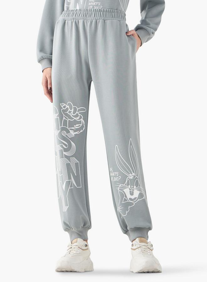 SP Characters Bugs Bunny Print Joggers with Pockets and Elasticated Waistband - Image 1