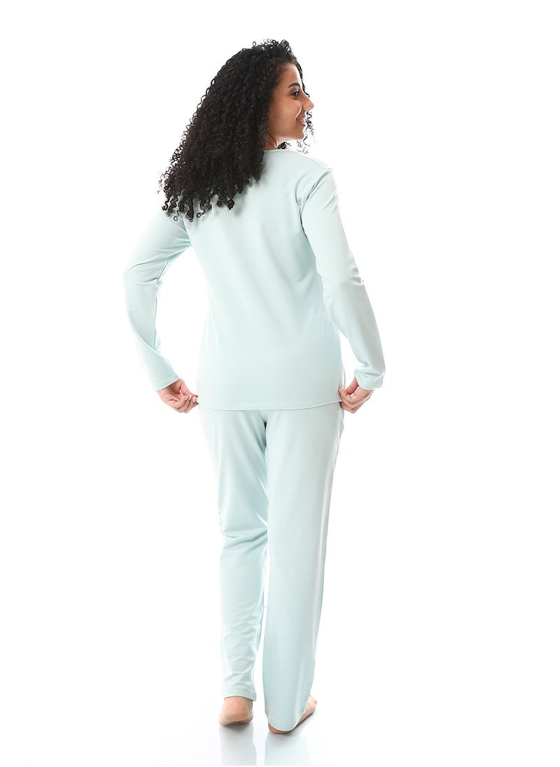 REDCOTTON طقم ملابس رياضية نسائية من القطن الناعم - نعناعي  - Image 3