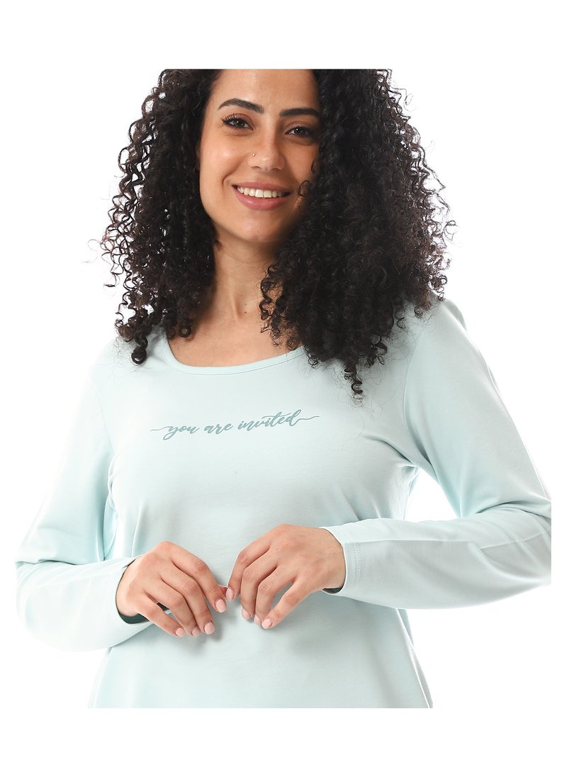 REDCOTTON طقم ملابس رياضية نسائية من القطن الناعم - نعناعي  - Image 4