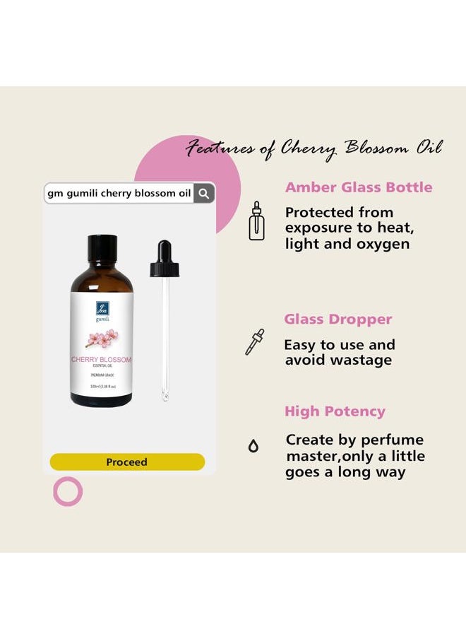 gm gumili - GM Gumili Cherry Blossom Essential Oil, Fragrance Oil for Candle Soap Making, Perfume for Women, Gift for Her - 3.38 Fl Oz 100ml - Image 1