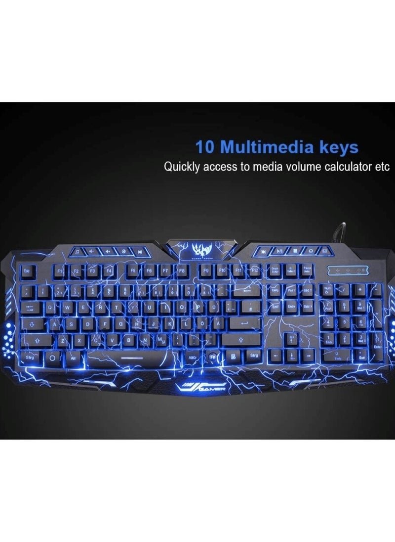Huitich Best Cool Gaming Led Wire Keyboard And Mouse For Gamer Lover Backlit Burst Crack Colorful Lighting  - Image 5