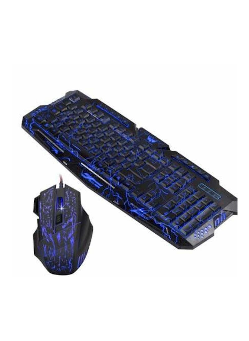 Huitich - Best Cool Gaming Led Wire Keyboard And Mouse For Gamer Lover Backlit Burst Crack Colorful Lighting - Image 1