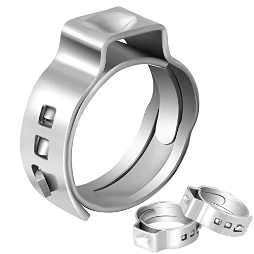 GUOFIS 200 Pack 1/2 Inch PEX 304 Stainless Steel Crimp Rings for PEX Tubing Pipe Fittings Connection(CLAMP016-200Pack) - Image 1