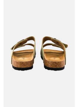 Algspar Men Buckle Slip On Cork Sandals, Olive  - Image 2
