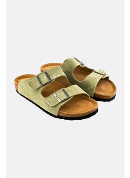 Algspar Men Buckle Slip On Cork Sandals, Olive  - Image 1