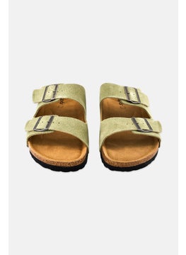 Algspar Men Buckle Slip On Cork Sandals, Olive  - Image 4