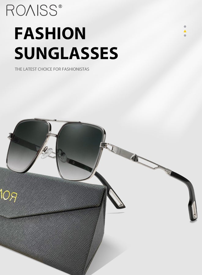 roaiss Aviator Sunglasses for Men Women, UV400 Protection Sun Glasses with PC and Metal Frame, Fashion Anti-Glare Sun Shades for Men Driving, Fishing, Traveling, Silver, 59mm - Image 3